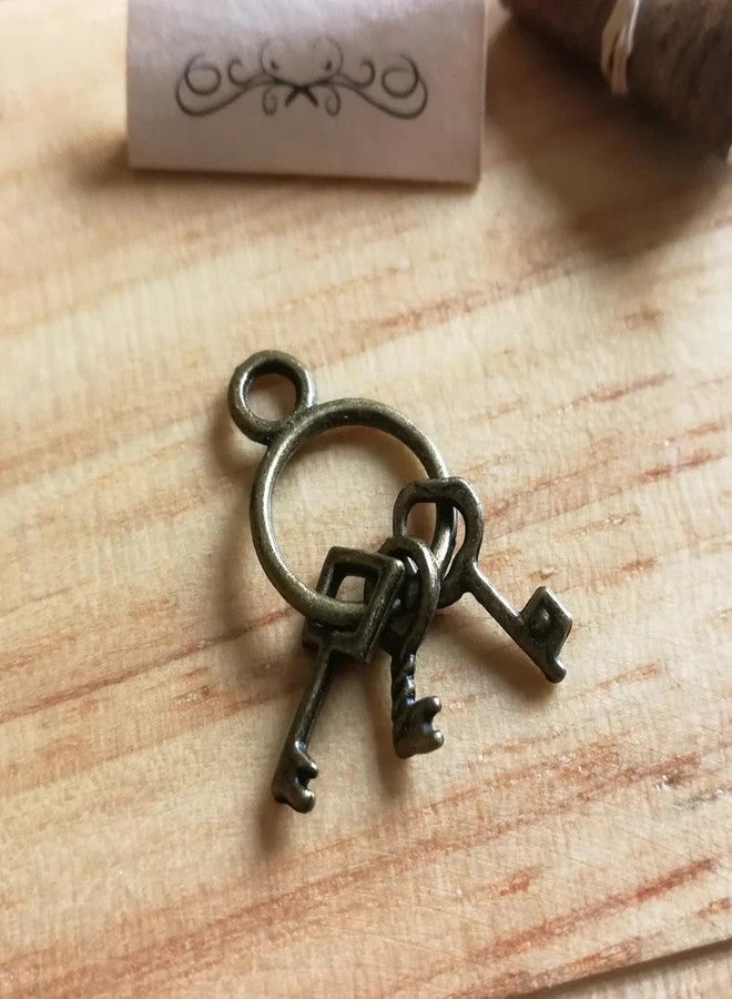 RillyRellow Dollhouse Miniature Key, 1:6 Scale Tiny Key Pendants, Set of Three Skeleton Keys, Miniatures Metal Keys, for Dollhouse Miniature Making Crafts (5PCS) - Image 5